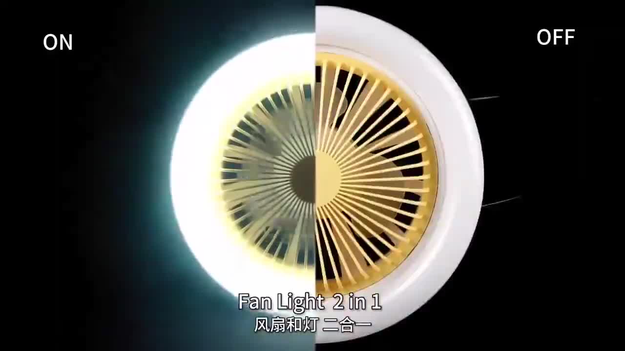 Garansi 5 Tahun Lampu Kipas Langit-langit Jarak Jauh 2in1 Lampu Plafon Multi Fungsi Lampu Kipas LED 36W Konektor E27 Remote Control