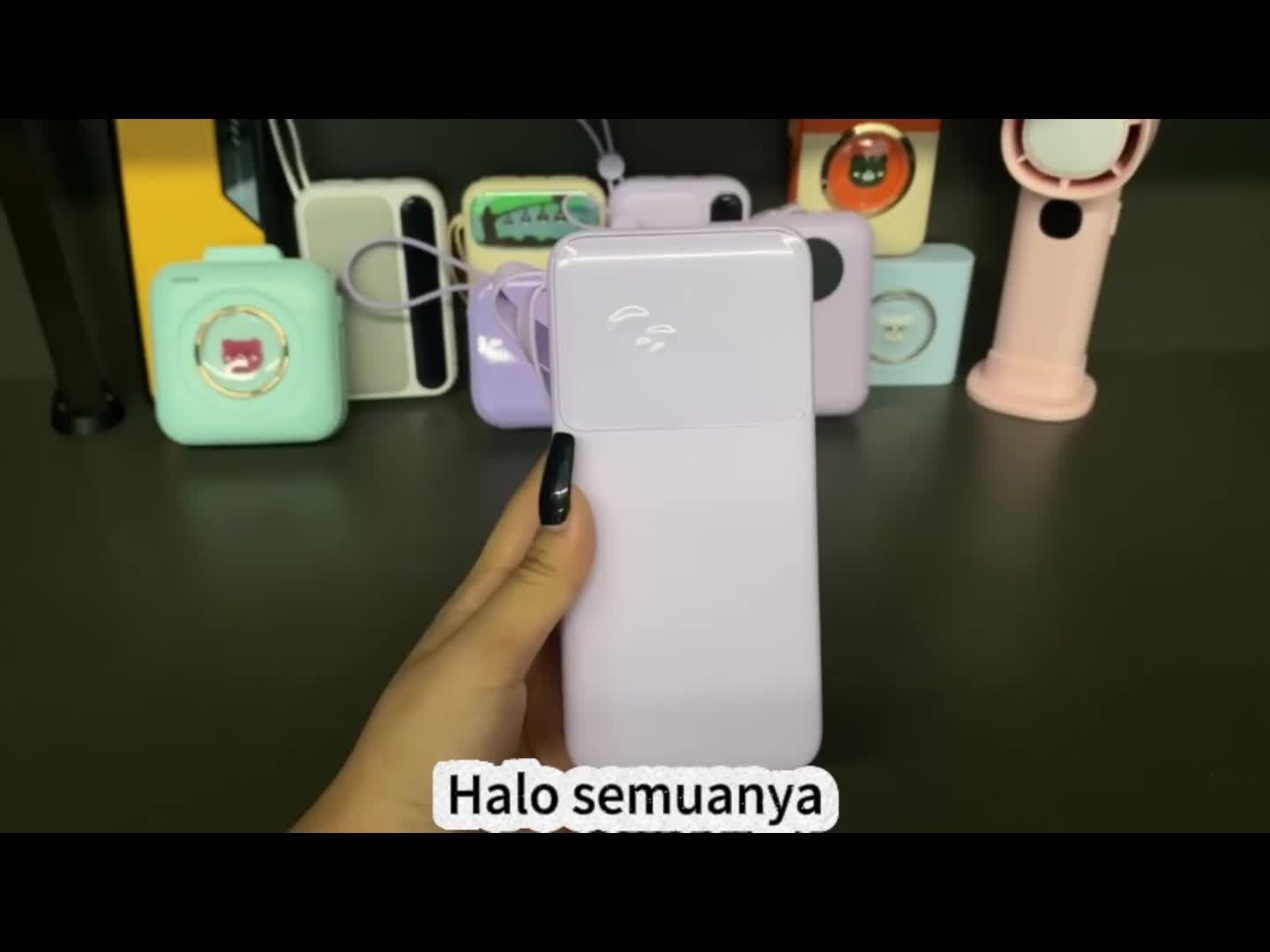 NETPAC Power Bank 10000mAh/20000mAh Fast Charging 22.5W Mini Cute Makaron with Kable Data Type c Micro USB Lightining