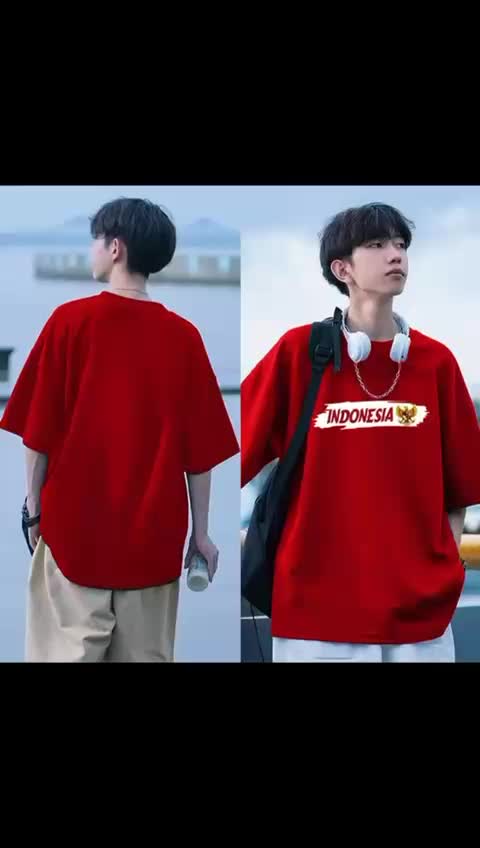 Savigo Store - Kaos Oversize Pria Indonesia Merdeka 17 Agustus 80 Tahun Kaos Oversize Cowok