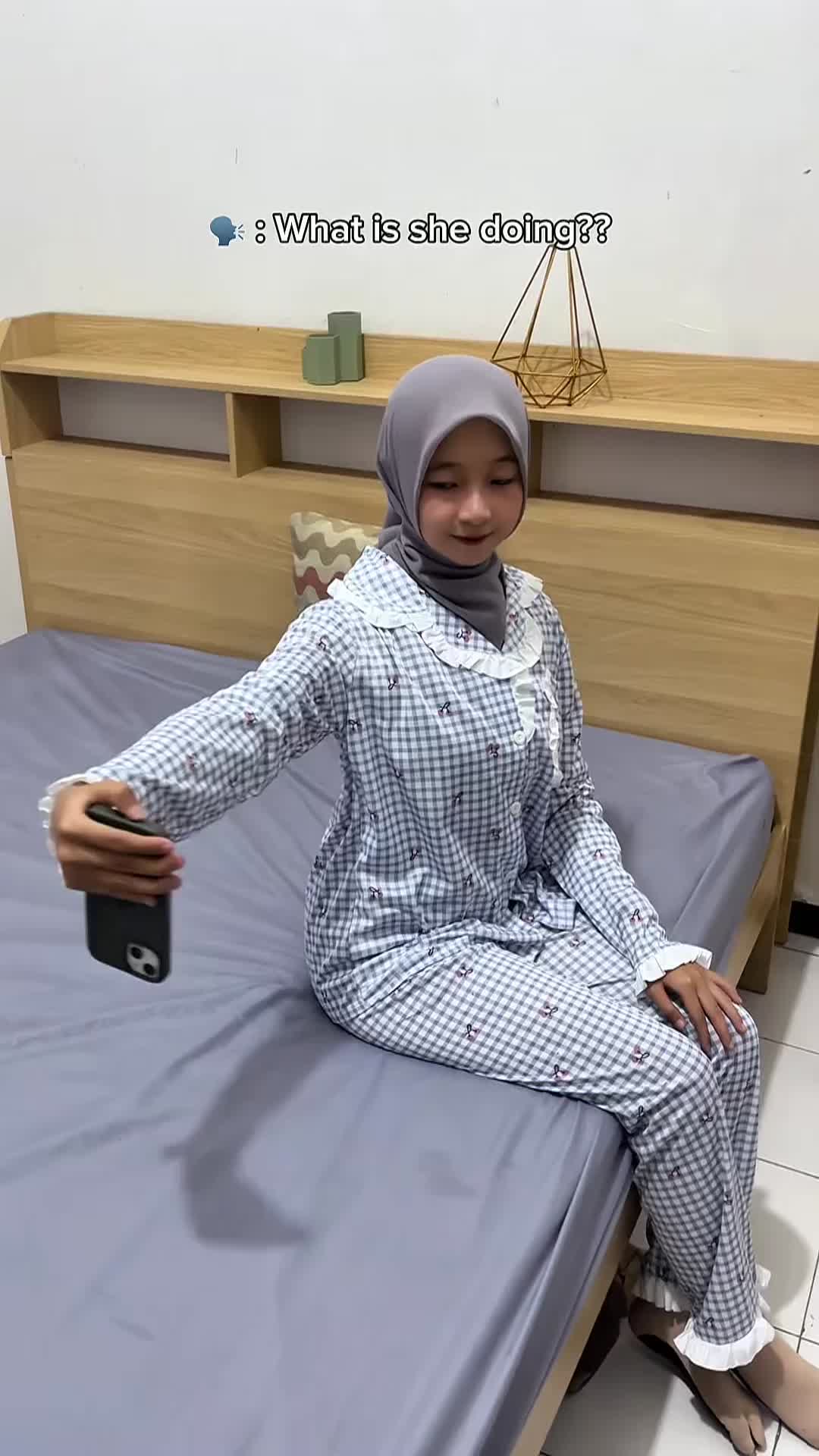 Somin Sleepwear Biru Baju Tidur Wanita Dewasa Lengan Panjang Celana Panjang Motif Kotak Bunga Renda Piyama Import Fashion Korea Setelan Kancing Premium COD