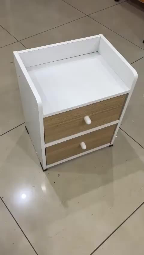 KUKAHOME Meja Nakas Minimalis Rak Lemari Penyimpanan Rak Laci 2 Susun Meja Samping Tempat Tidur