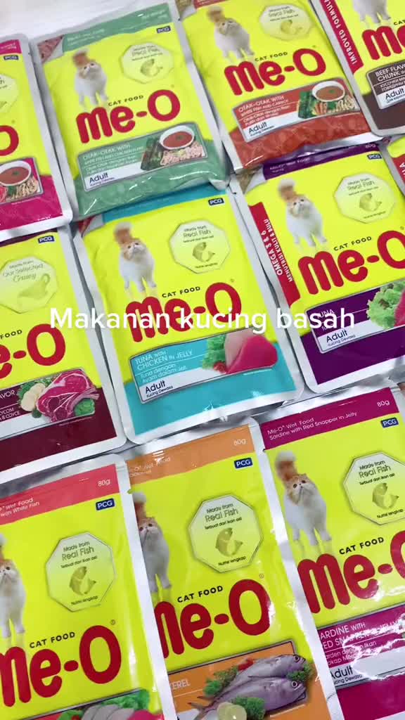 Makanan Kucing Basah MEO Pouch 80 gr Untuk Adult & Kitten