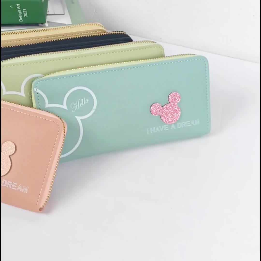 Dompet Wanita Wallet Fashion Korea Dompet Panjang Motif Lucu Dompet Kartu Mini Kulit Sintetis Penutup Resleting D49
