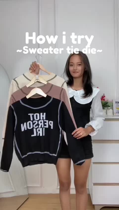 AJW [XEH] Sweater Wanita Tie Dye Knit Premium | Sweater Wanita Kekinian Tie Dye Rajut Premium | Atasan Wanita Tie Dye Knit Premium