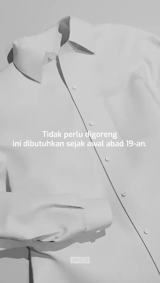 M231 Kemeja Pria Basic Polos Panjang Navy 1468C