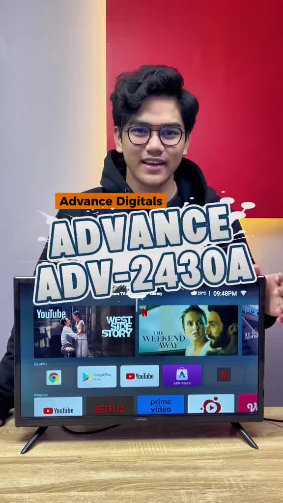 ADV-2430A Android Smart TV Advance 24" Garansi Resmi Bisa COD Layar LED