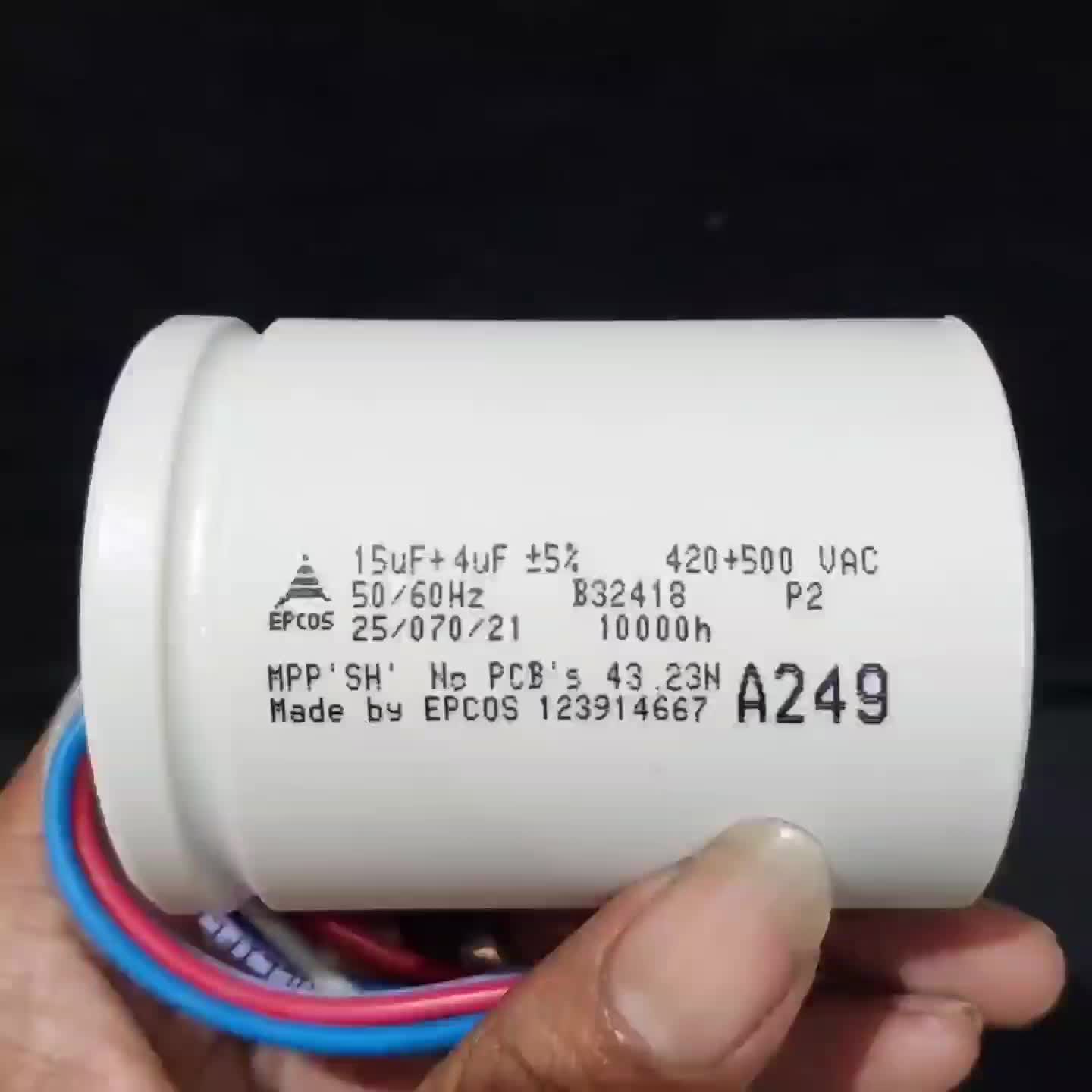 kapasitor mesin cuci sharp 2tabung 14kg a249 original 100%