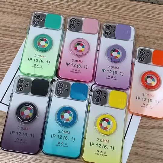 Case Suitable For iPhone 11 12 Pro Max Gradient Camera Protection with iring