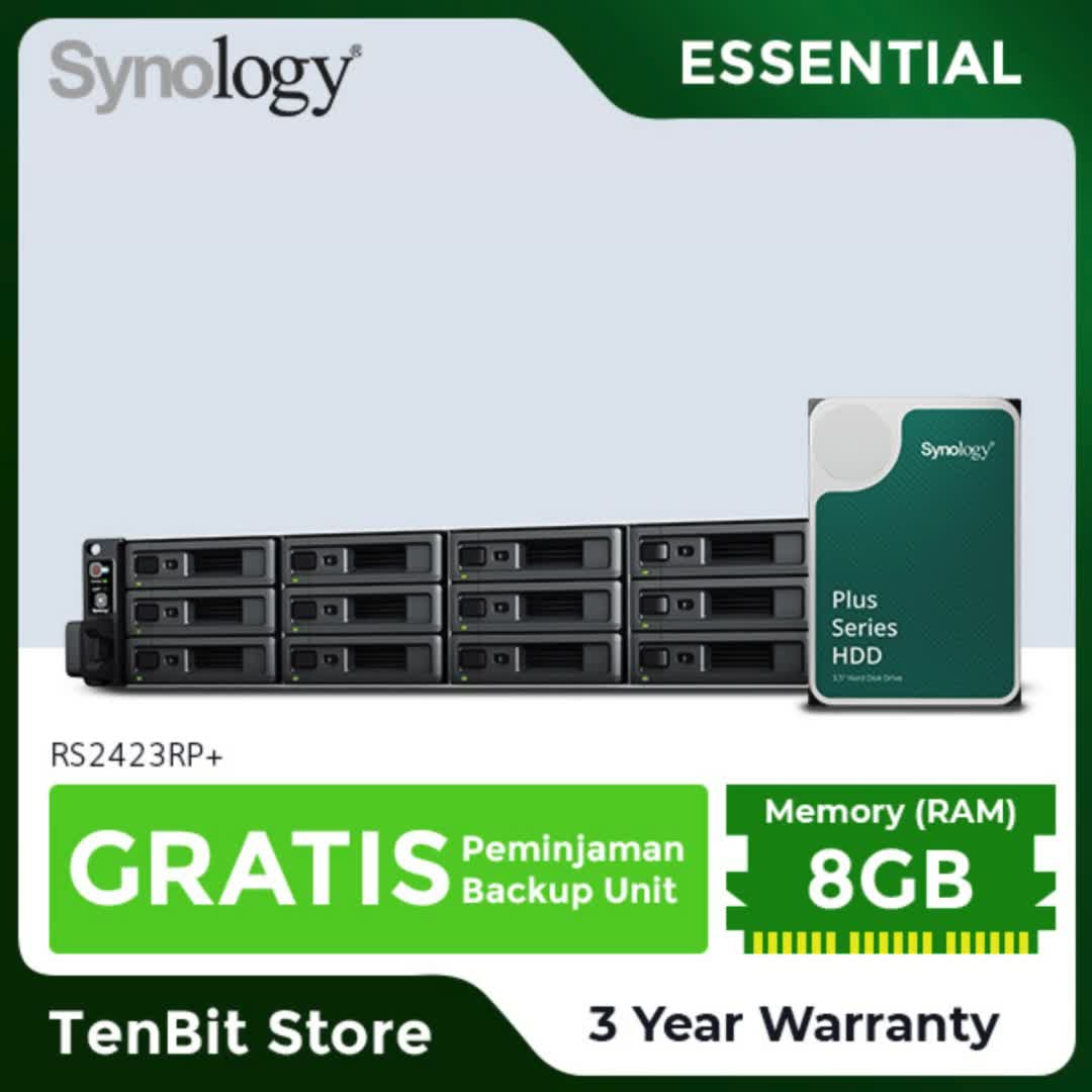 SYNOLOGY RS2423RP+ RackStation 12 Bay NAS Storage Server Backup Rack - Garansi Essential