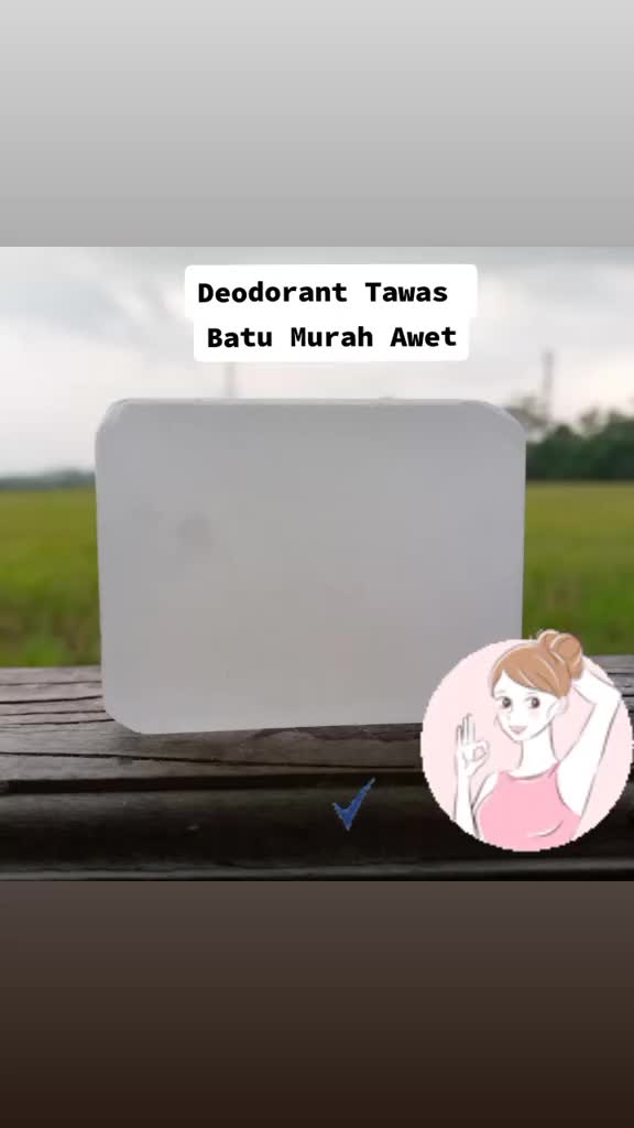 Batu Tawas Deodorant Alami Anti Bau untuk Tubuh, Mini Bulat 4 Cm Ketiak Roll