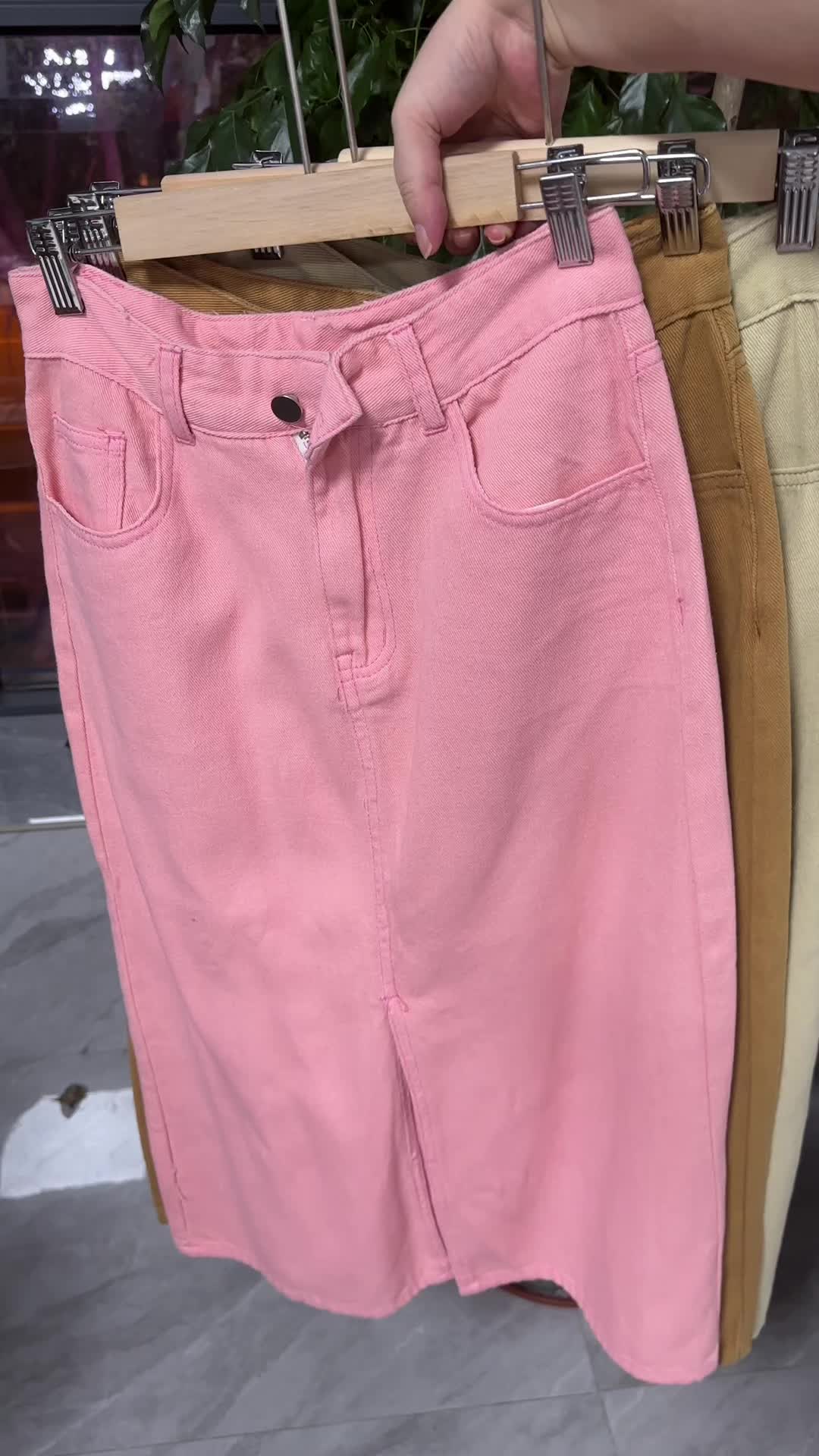 【Jeans.cewek】rok jeans panjang wanita korean style hith waist rok a line rok belah rok denim cewek ootd rok jeans androk jeans