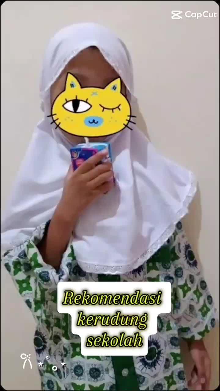 kerudung bergo alazhar sekolah renda Putih Cokelat Hitam Poliester Katun Jilbab anak tali Karet Muslim Kerudung Instan Serut