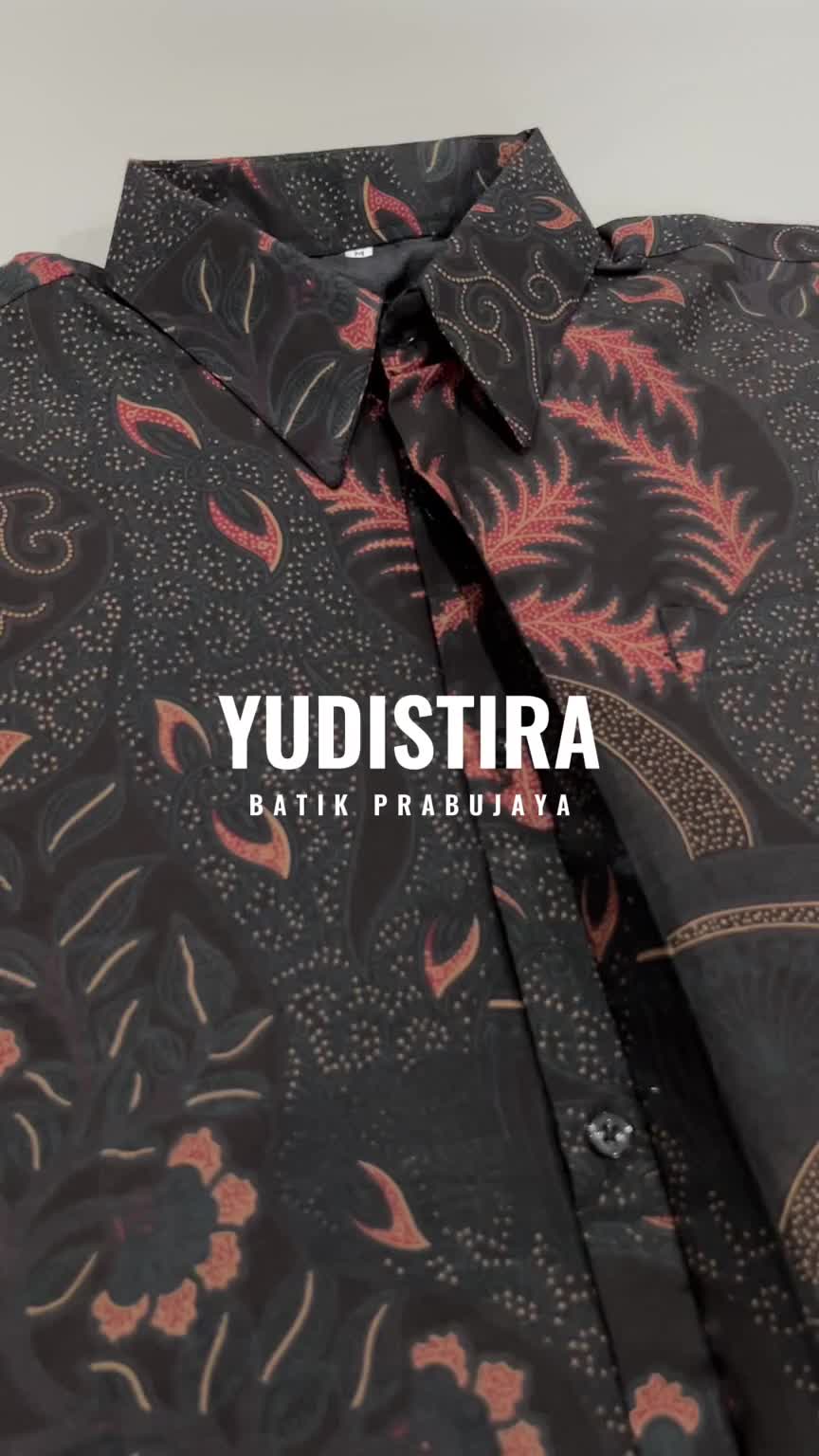 YUDISTIRA Baju Batik Pria Lengan Panjang Motif Premium Modern Hitam Dewasa Full Furing Katun Halus Kondangan