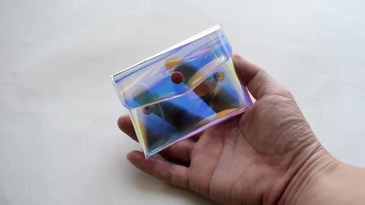 Tas Dompet PVC Transparant Hologram aesthetic/ Cosmetic pouch tas make up dompet mini lucu- coco_market