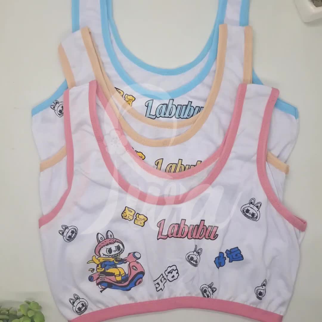 6PCS 3PCS Miniset Anak SD SMP Karakter Labubu Usia 8 sampai 13 tahun / Miniset Anak Perempuan Katun