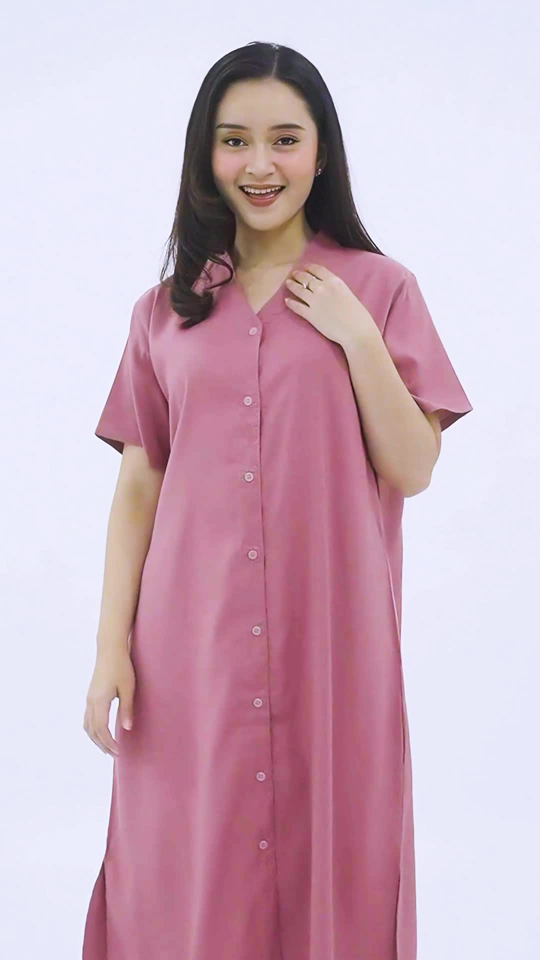 Nyonya Piyama Poly Bamboo Oversized Cozy Set Celana Pendek Polos Vol 2