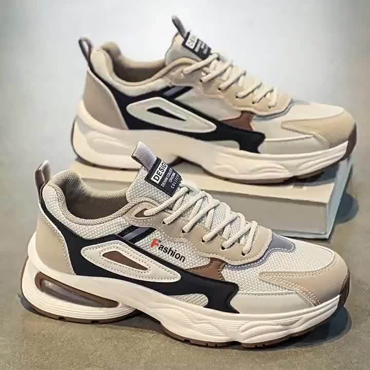[COD] Sepatu pria, sepatu kets mesh bernapas baru, sepatu kasual bersol tebal yang trendi dan serbaguna Casual Shoes Sneakers