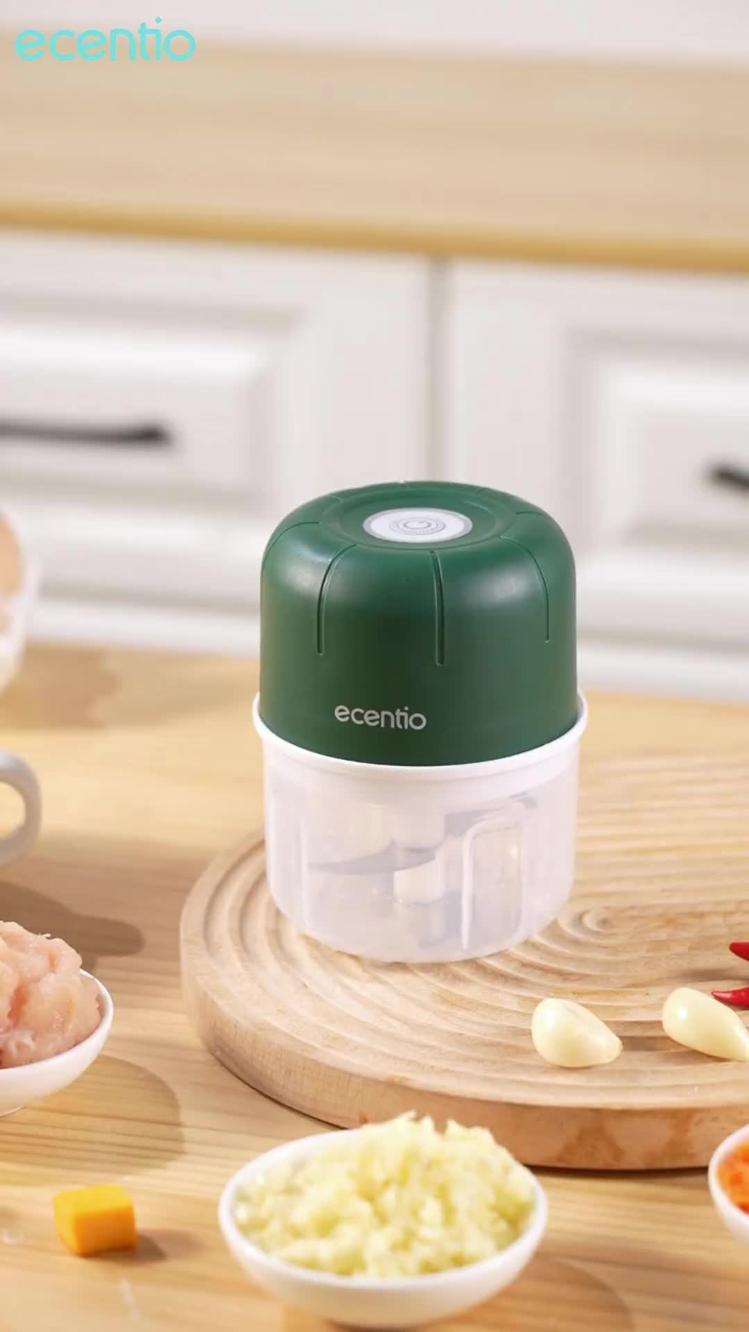 【6 pisau】【Garansi 1  tahun】ecentio Mini Chopper Blender 6 pisau 250ml Portable Penggiling Bumbu Dapur Portable Penumbuk bawang hijau