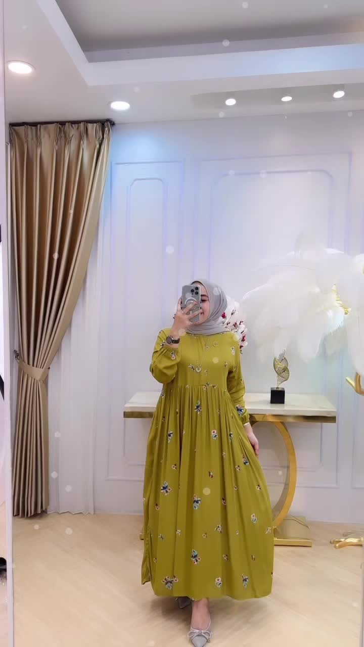 MIDI DRESS JUMBO 2 SIZE ,LD 120cm dan 130cm  XXL,XXXL RAYON MOTIF Wanita Menyusui Nyaman LEBARAN