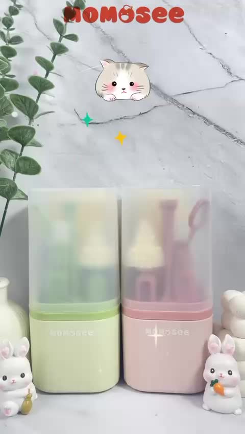 Momosee 6in1 Portable Sikat Botol Bayi Travel Brush Kit Bottle Cleaner Set Sikat Pembersih Botol Dot XH053