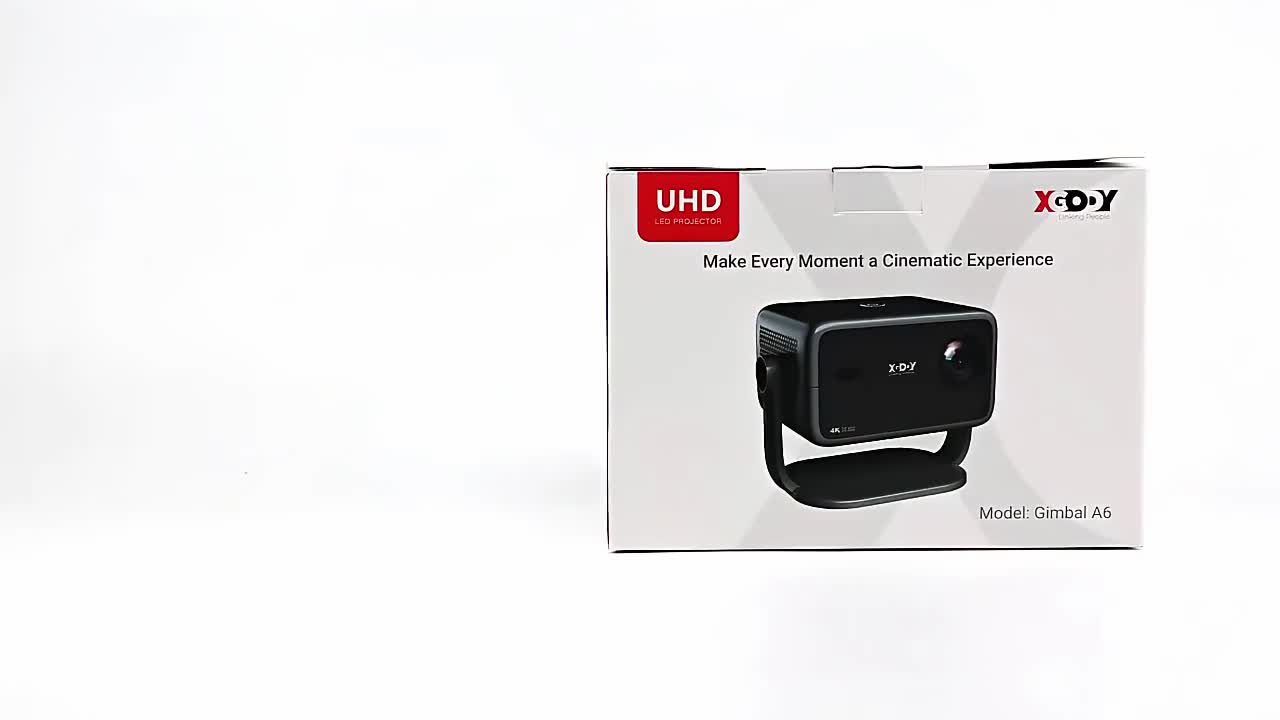 XGODY Gimbal A6  Smart Proyektor LCD -Android11 - FHD 1080P - AUTO Focuse-Eye Protection-700 ANSI-1GB+8GB
