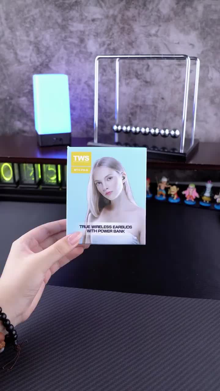 【COD】TWS F9-5 Wireless Earphone Earbuds In Ear Headset Bluetooth 5.0 Dengan HIFI Stereo 9D LED Smart Display With 3500 mAh Powerbank