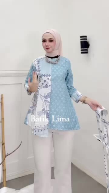 Atasan Batik Kerja Wanita Modern Blouse Batik Kantor Wanita Terbaru [kembang bordir]