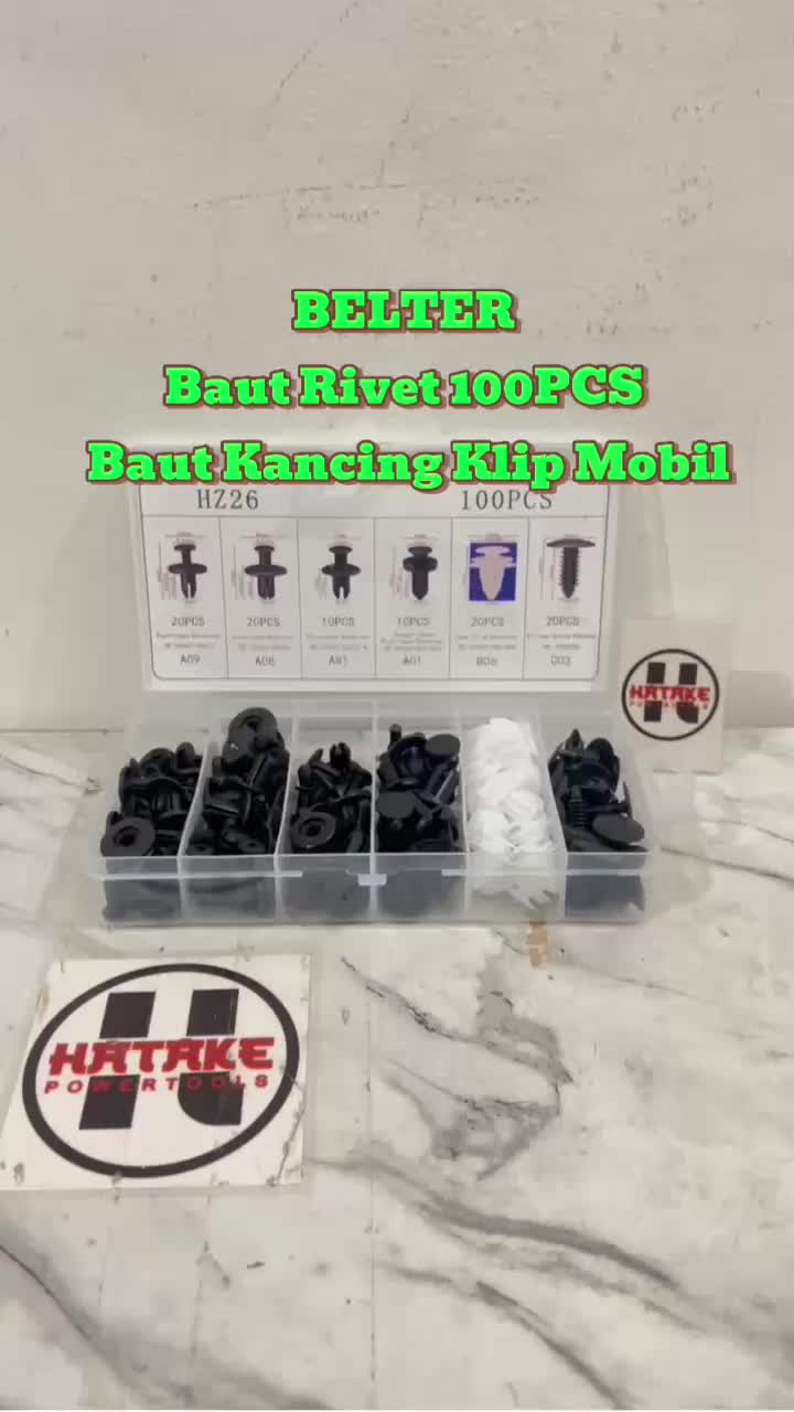 BELTER Baut Rivet 100PCS Baut Kancing Klip Mobil Universal Baut Plastik Bumper MobilMotor NMAX Hs100