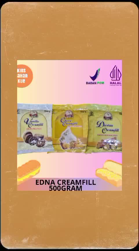 EDNA Creamfill 500 gr Selai Isian Kue Roti Keju Durian Vanilla Cheese