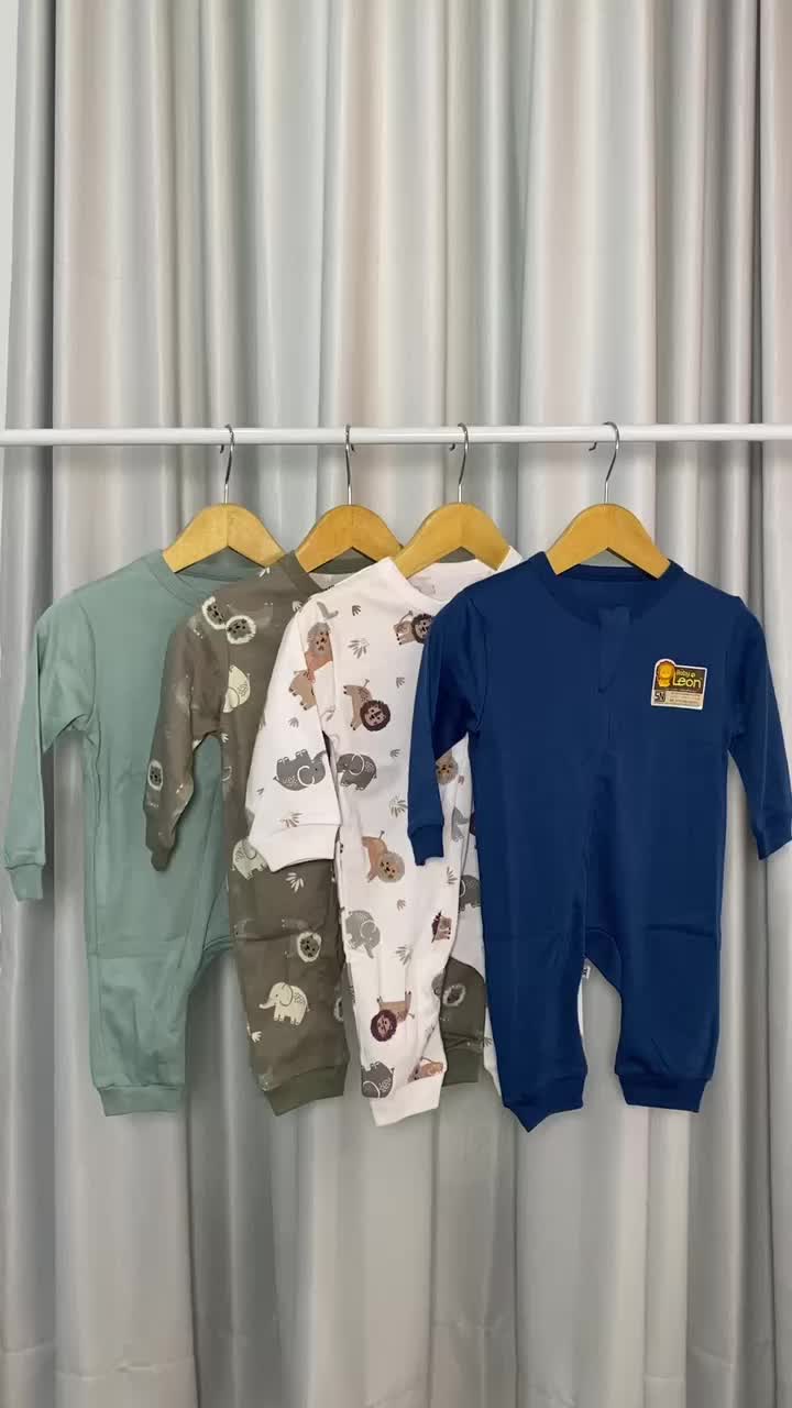 BABYLEON Jumpsuit Bayi 0-18 Bulan Lengan Panjang Kaki Tutup Kaki Buka Jumper Bayi Newborn Baju Bayi BC-061 Laki-Laki Baby Sleepsuit Baju Tidur Bayi Jumpsuit Panjang Kaki Tutup Pakaian Bayi Baju Bayi Perempuan