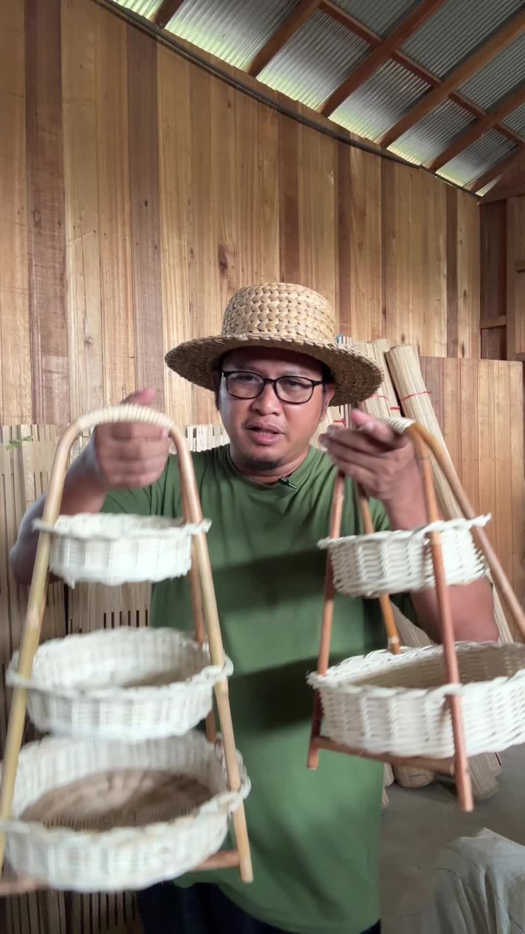 Keranjang Bawang / Rak Bumbu Rotan Susun / Tempat Rempah Dapur kitchen susun hitam