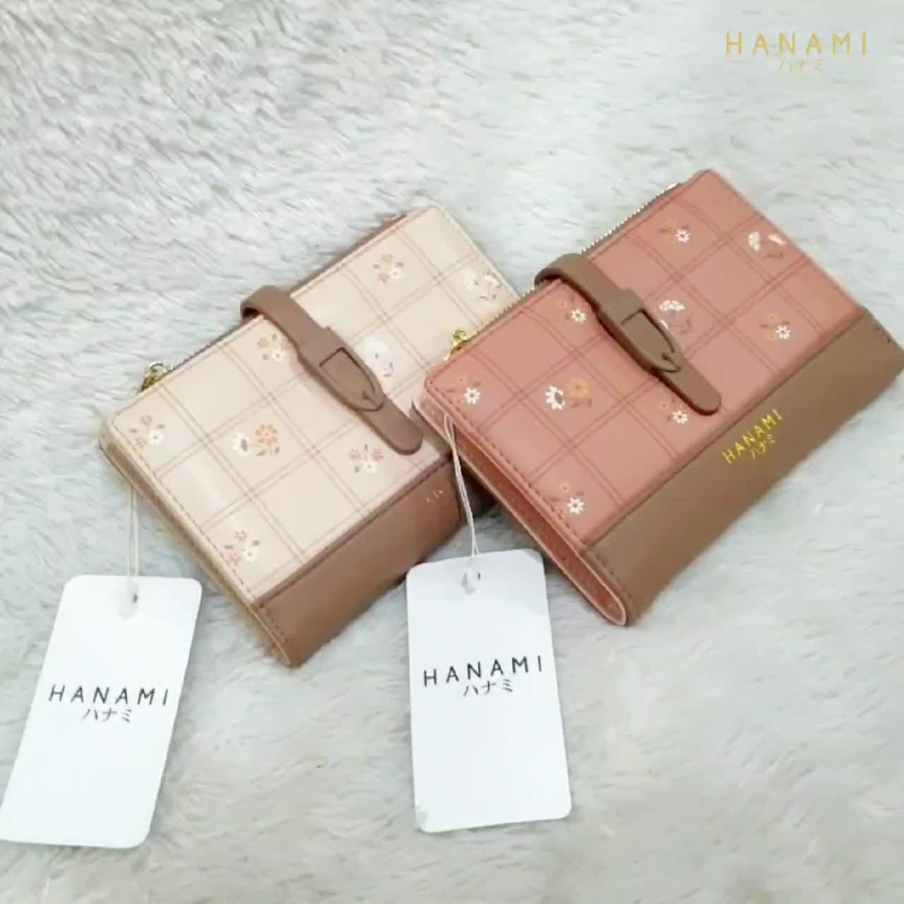 HANAMI Dompet Lipat Wanita Kekinian Kulit Coklat Kecil Winlara Terbaru Slot Kartu Resleting Koin Mini Remaja Kekinian Simple Aesthetic Lucu Fashion Premium Korea Cewek Murah WA871C3