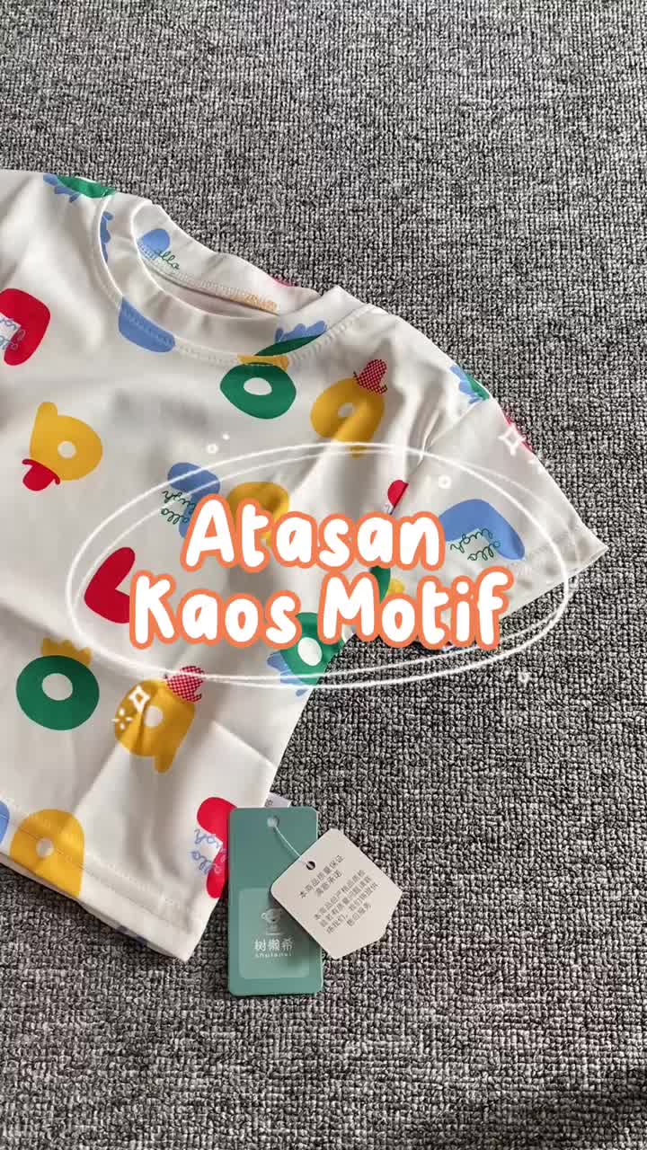 Boboho - Kaos Anak Laki-laki dan Perempuan Musim Panas Bermotif Gaya Kasual Modis Fashion