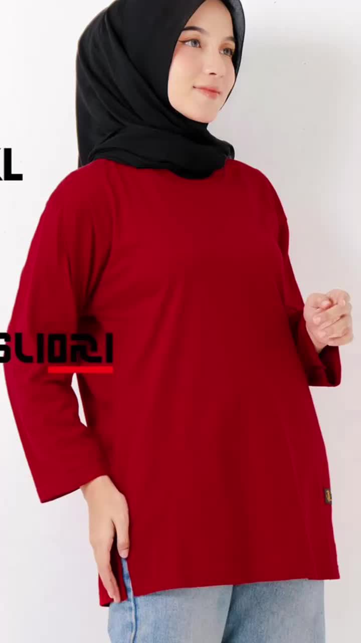 Kaus Oversize Lengan Panjang Polos Asliori - Top Terlaris untuk Wanita dengan Bahan Katun 24s Berukuran Besar Hitam Oblong Distro Cewek Atasan Kaos Baju Santai Dewasa Tshirt Pendek Tee Cuci Kering S T-shirts