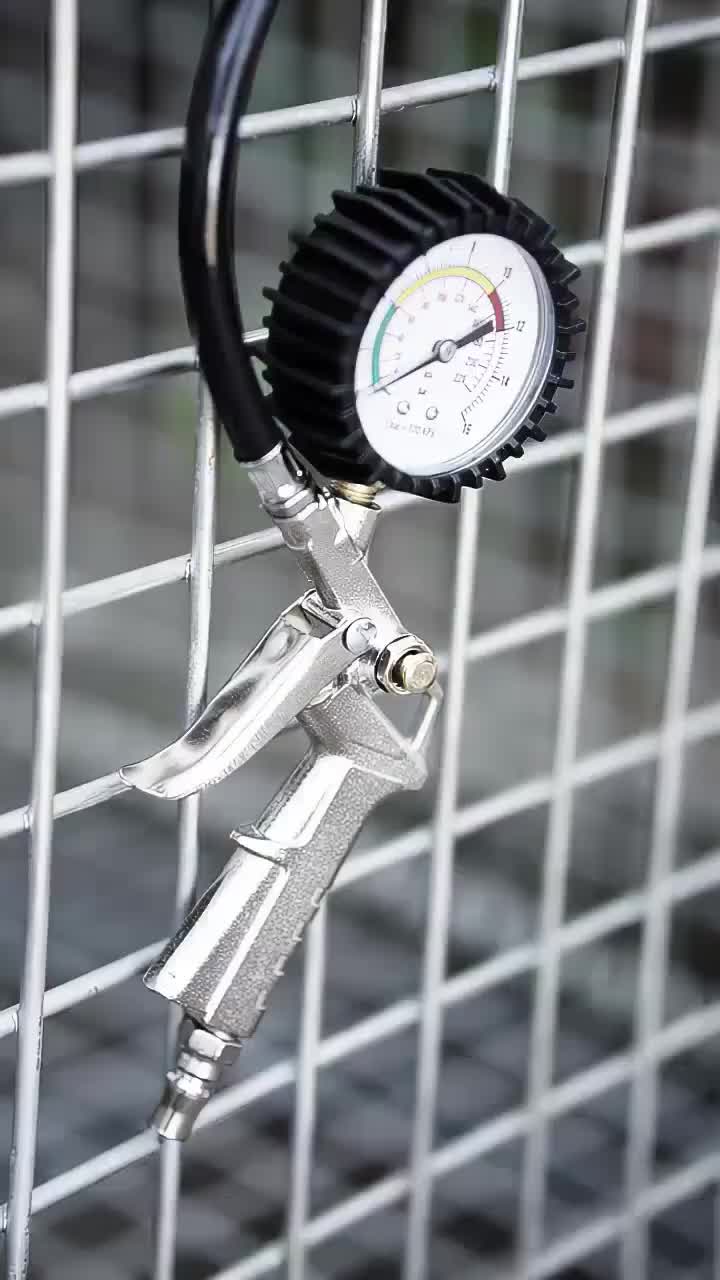 Tire Inflator Manual Pengisi Angin 3 in 1 Air Chuck Indikator Isi Ban Motor Mobil Pompa Tekanan Udara