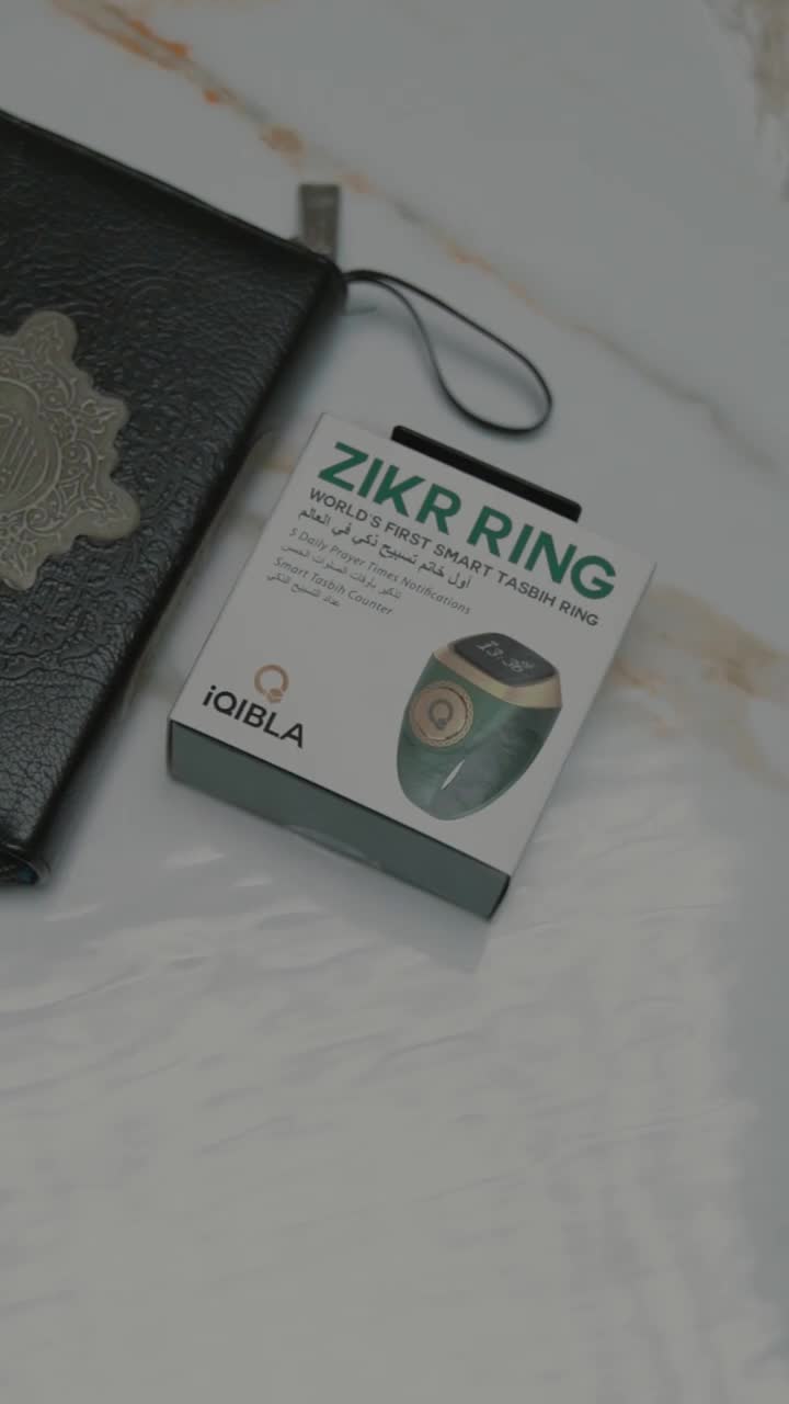 iQibla Zikr Lite Smart Ring | Cincin Tasbih Digital | Cincin Zikir Digital | Pengingat Waktu Sholat