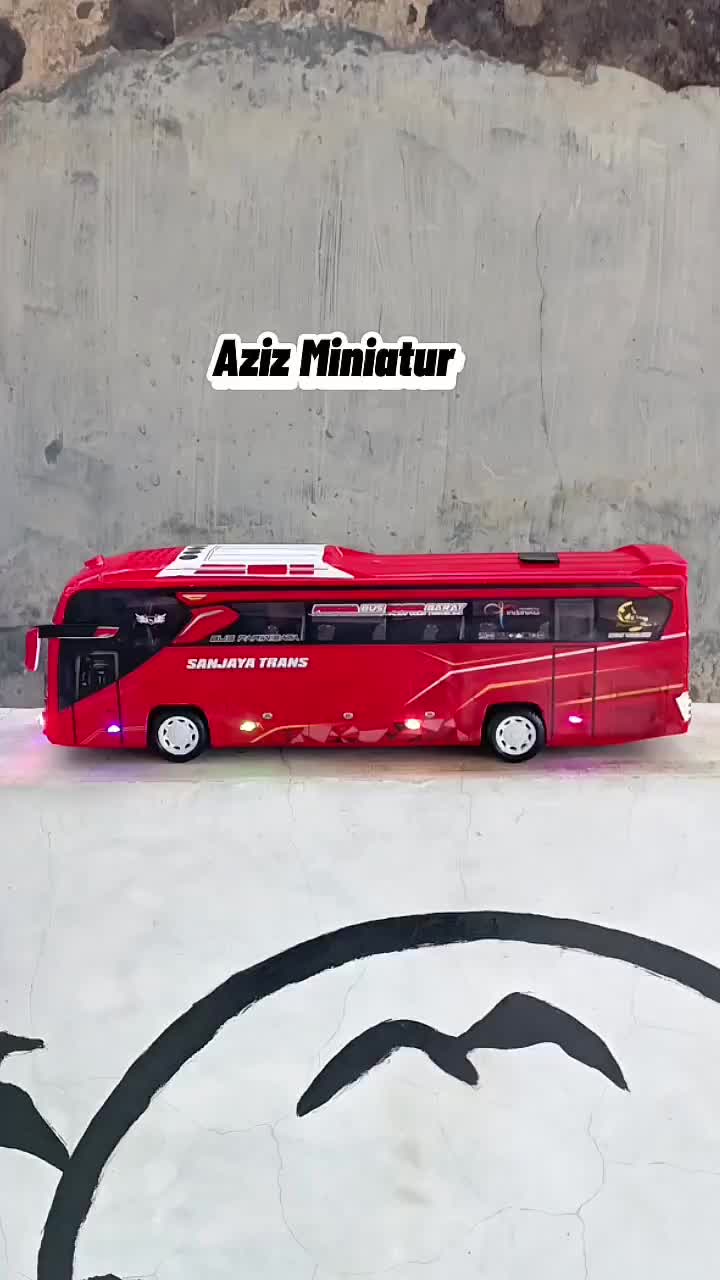 Miniatur bus tolelet basuri Sanjaya trans Albino mainan kado hadiah ultah anak