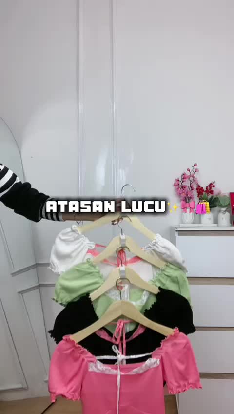 AJW [HBR] Baju Wanita Crop Knit Lengan Pendek Renda | Atasan Wanita Renda Knit Crop Lengan Pendek | Pakaian Wanita Crop Knit Kekinian