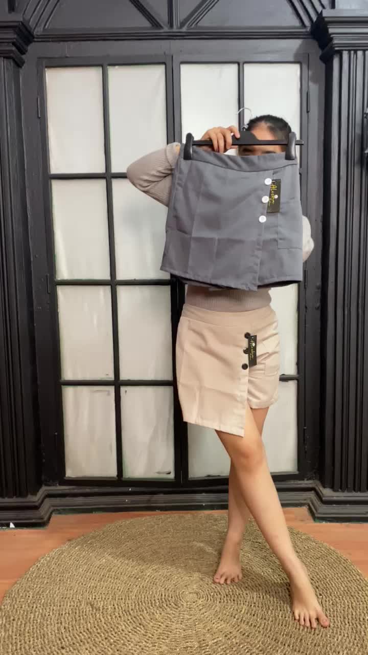 Rok Celana Pendek Wanita Korean Style Mini Skirt Katun Casual Nyaman Shorts High Waist Melar Santai Pant