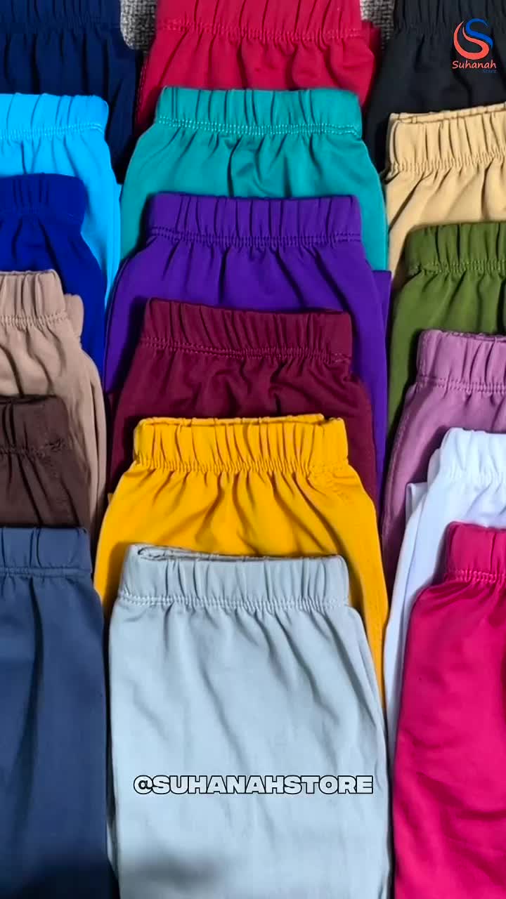 Legging Panjang Anak Perempuan Polos Bahan Spandeks Usia 2-12 Tahun