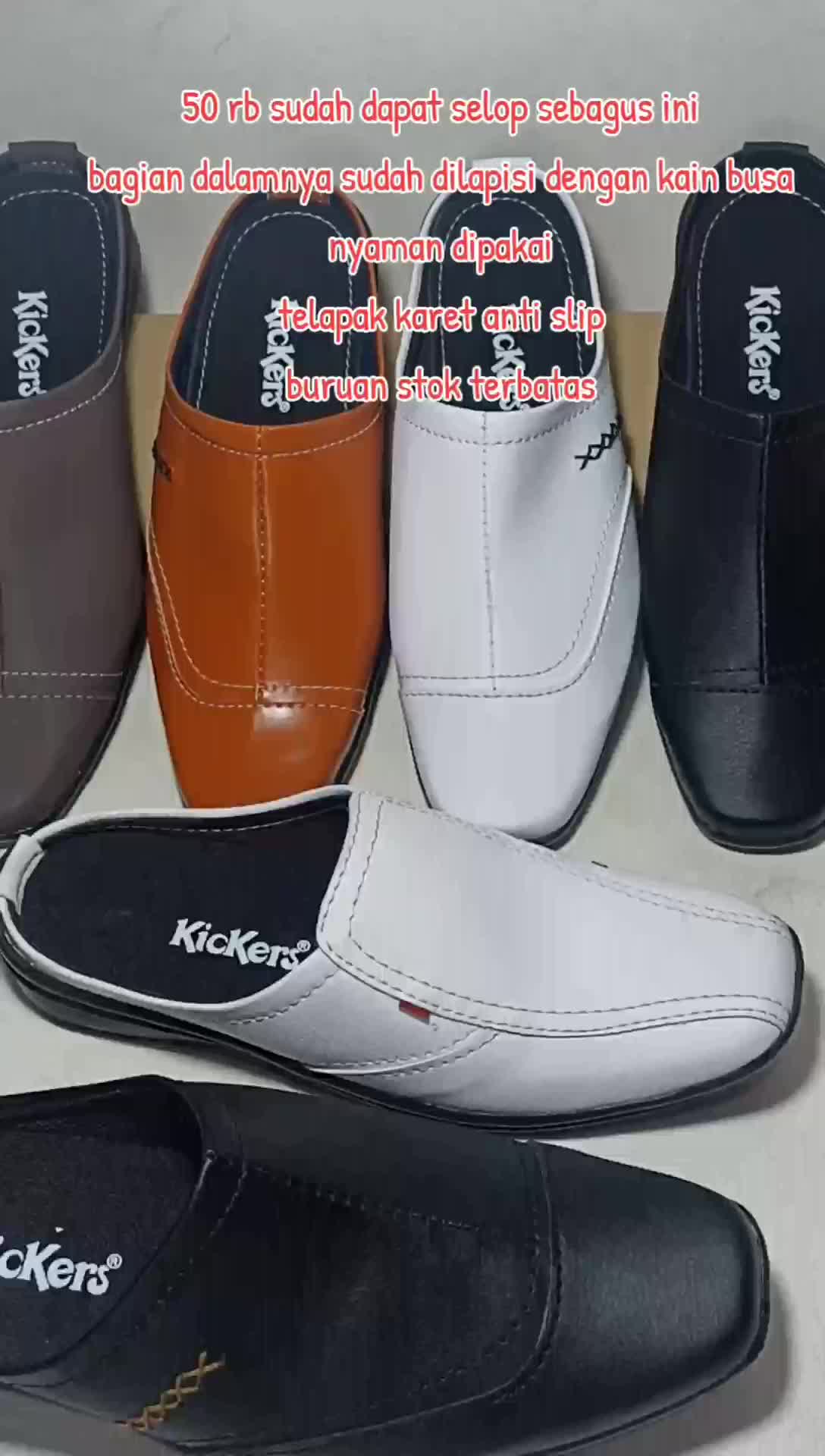 sandal selop pria KICKERSS ANTI SLIP TELAPAK KARET/sepatu sandal pria Tanpa Hak