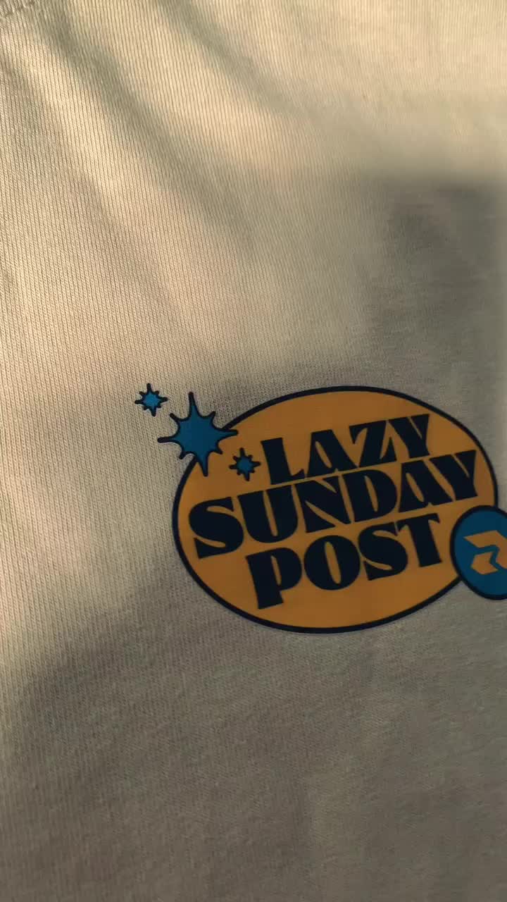 Replant - Tshirt Lazy Sunday Lightbrown & White Basic Unisex Full Cotton Combed