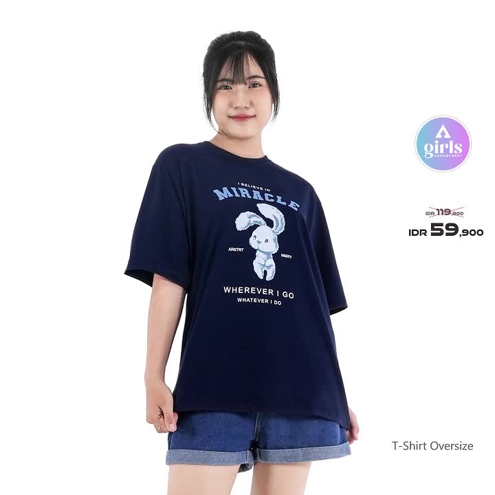 Aerostreet T Shirt Oversize Miracle Navy Kaos 1C000
