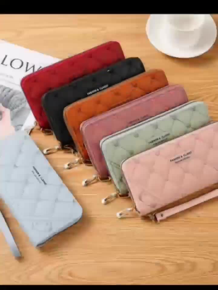 Dompet Panjang Wanita Lucu Dompet Wanita Zipper Simpel dan Multifungsi Dompet Boneka Aurora Kartu Banyak Ruang