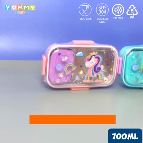YUMMY stainless bento 304 sekat 2 dengan container soup 700ml 2553