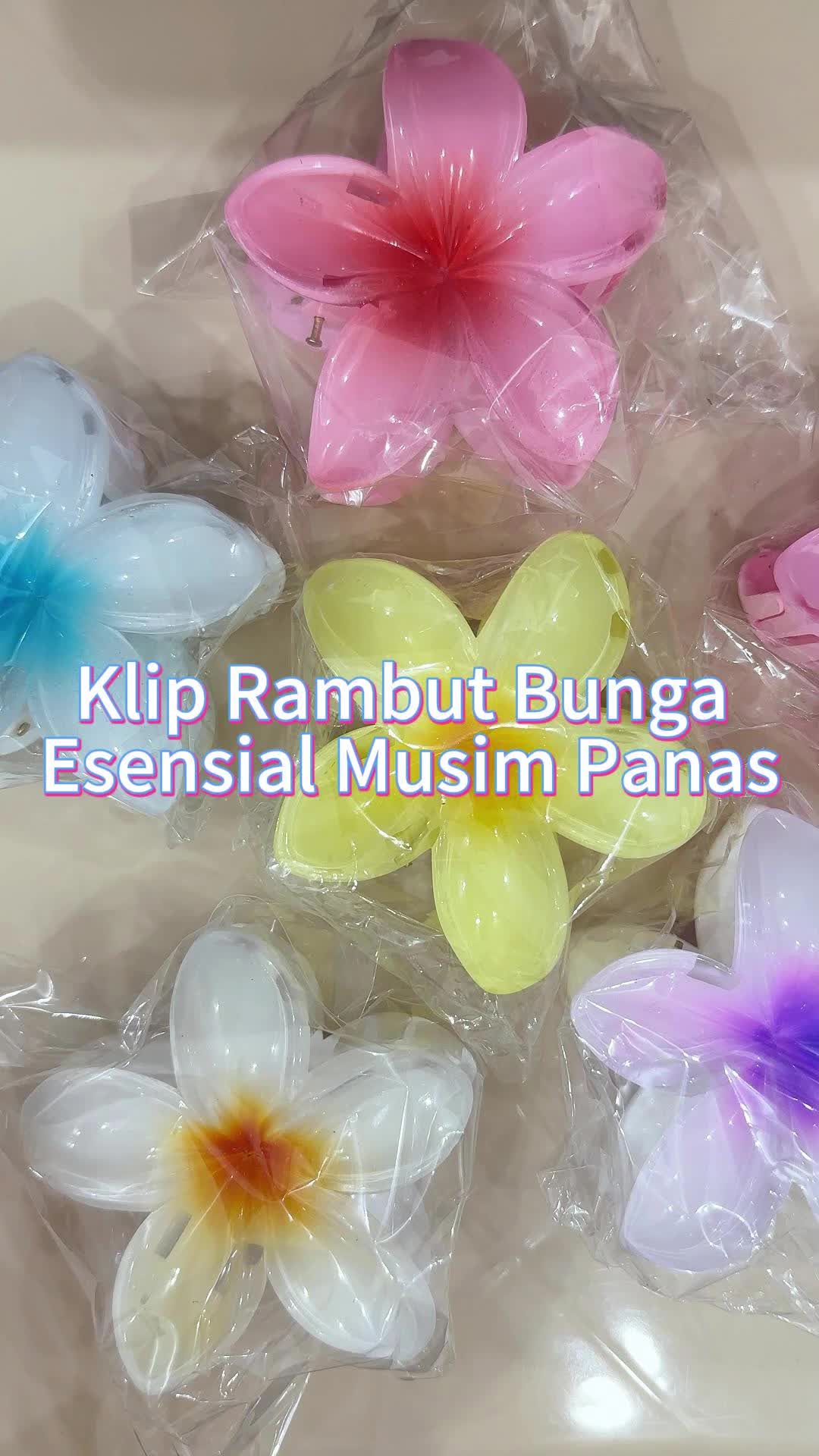 Calla Jepit Rambut Wanita Motif Bunga Kamboja 8 CM Jepitan Rambut Akrilik Korea Elegan Plastik Clips
