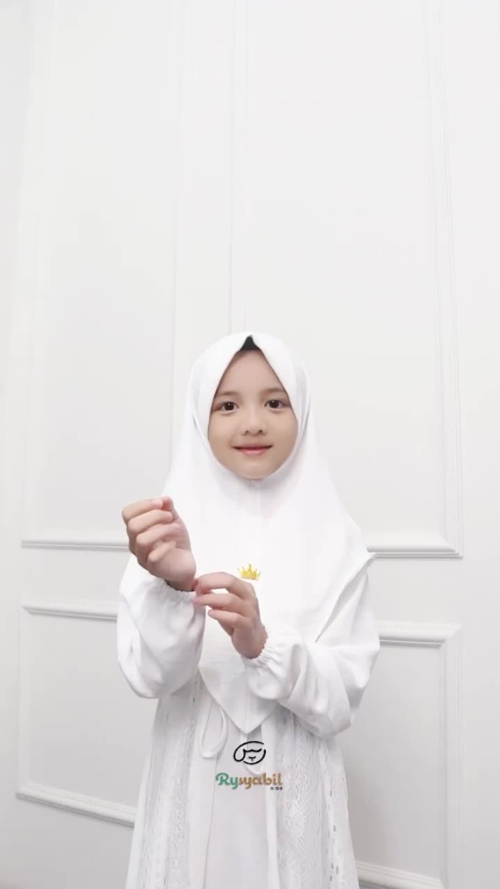 Gamis Anak Putih Salsa Manasik Haji Usia 2-11 tahun Set Hijab Crinkle Airflow Premium