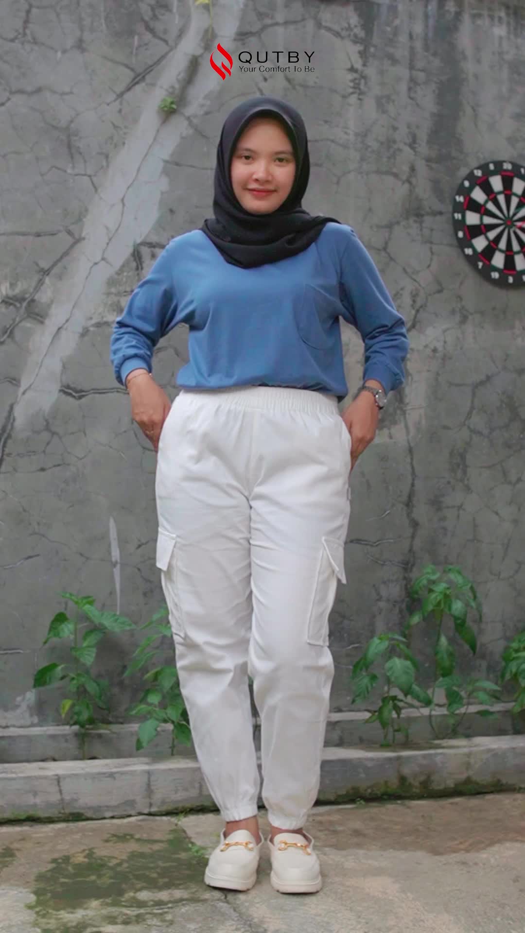 QUTBY - CELANA JOGGER PANTS WANITA / CELANA PANJANG JOGGER KATUN TWILL YANG TEBAL, PINGGANG FUL KARET, DAN MELAR Sport