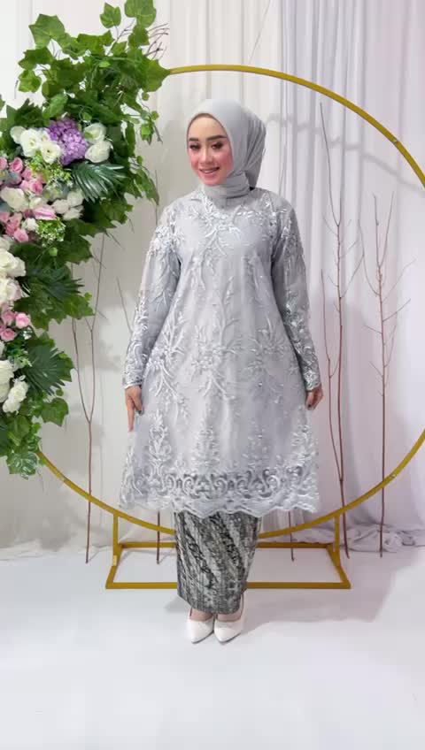 Setelan kebaya tunik modern kebaya pesta kondangan kebaya tunik tile premium kebaya tunik tile bordir wanita
