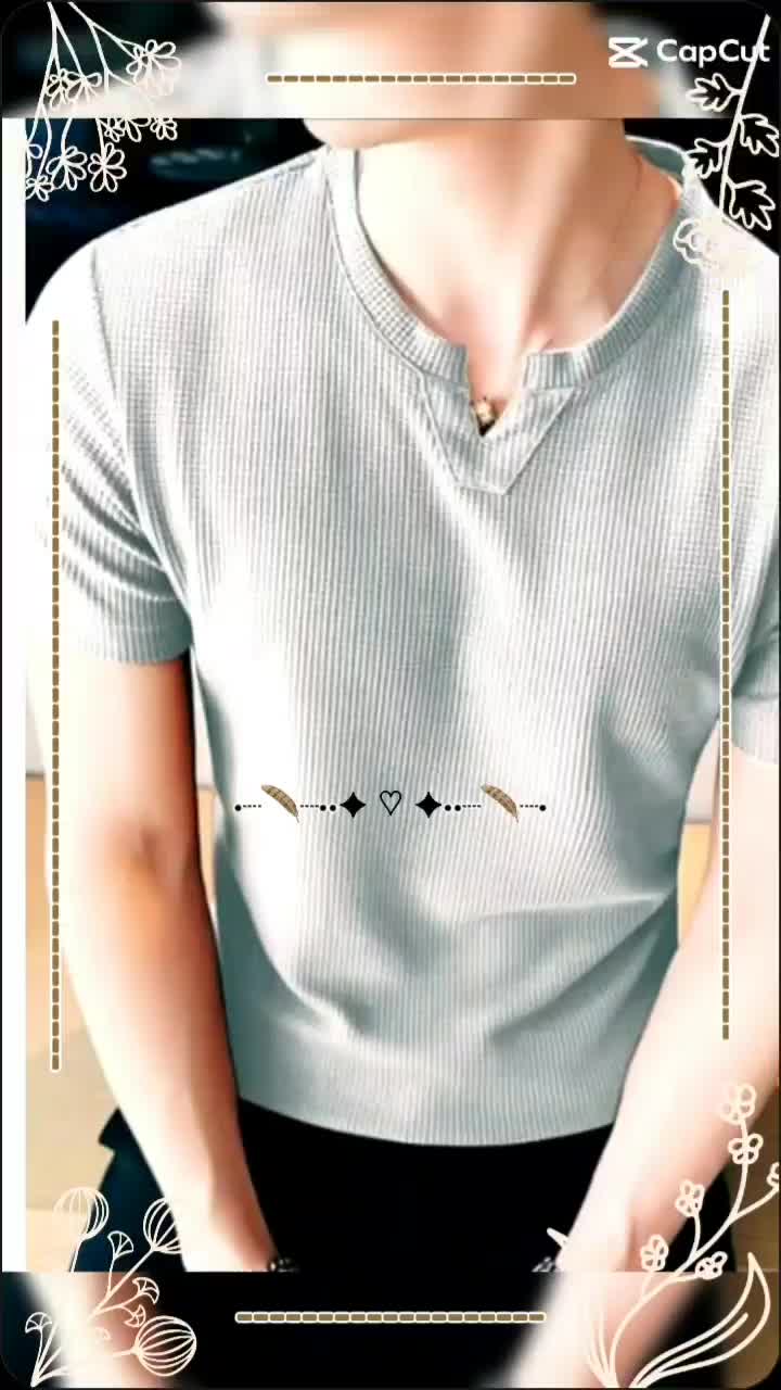 Kaos Polos Waffle Premium Krah Vneck Pria Lengan Pendek Termurah